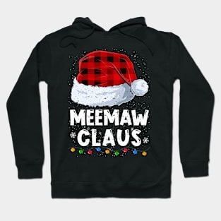 Meemaw Claus Red Plaid Christmas Santa Family Matching Pajama Hoodie